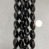 Onice Nero Idrotermale in Perline Forma Twist Sfaccettato Foro Passante 13X20mm