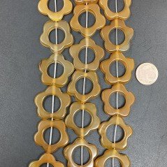 Agata Gialla Sfumato Perline Forma Cerchietti Liscio a Fiore Piatto 24mm Agata Gialla Sfumato Perline Forma Cerchietti Liscio a Fiore Piatto 24mm