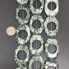 Agata Muschiata Sfumato Perline Forma Cerchietto Liscio Ottagonali 25X36mm