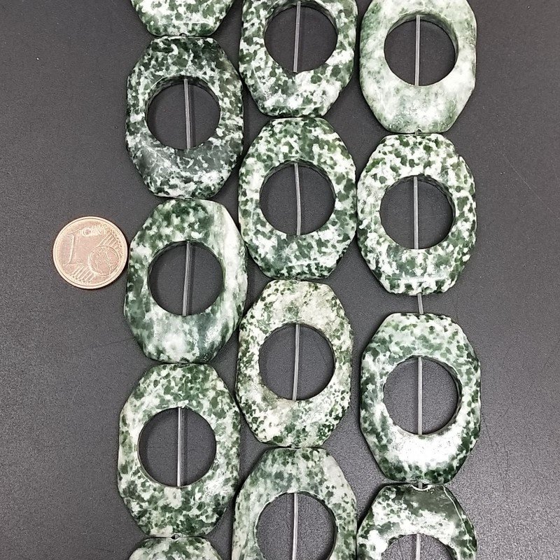 Agata Muschiata Sfumato Perline Forma Cerchietto Liscio Ottagonali 25X36mm