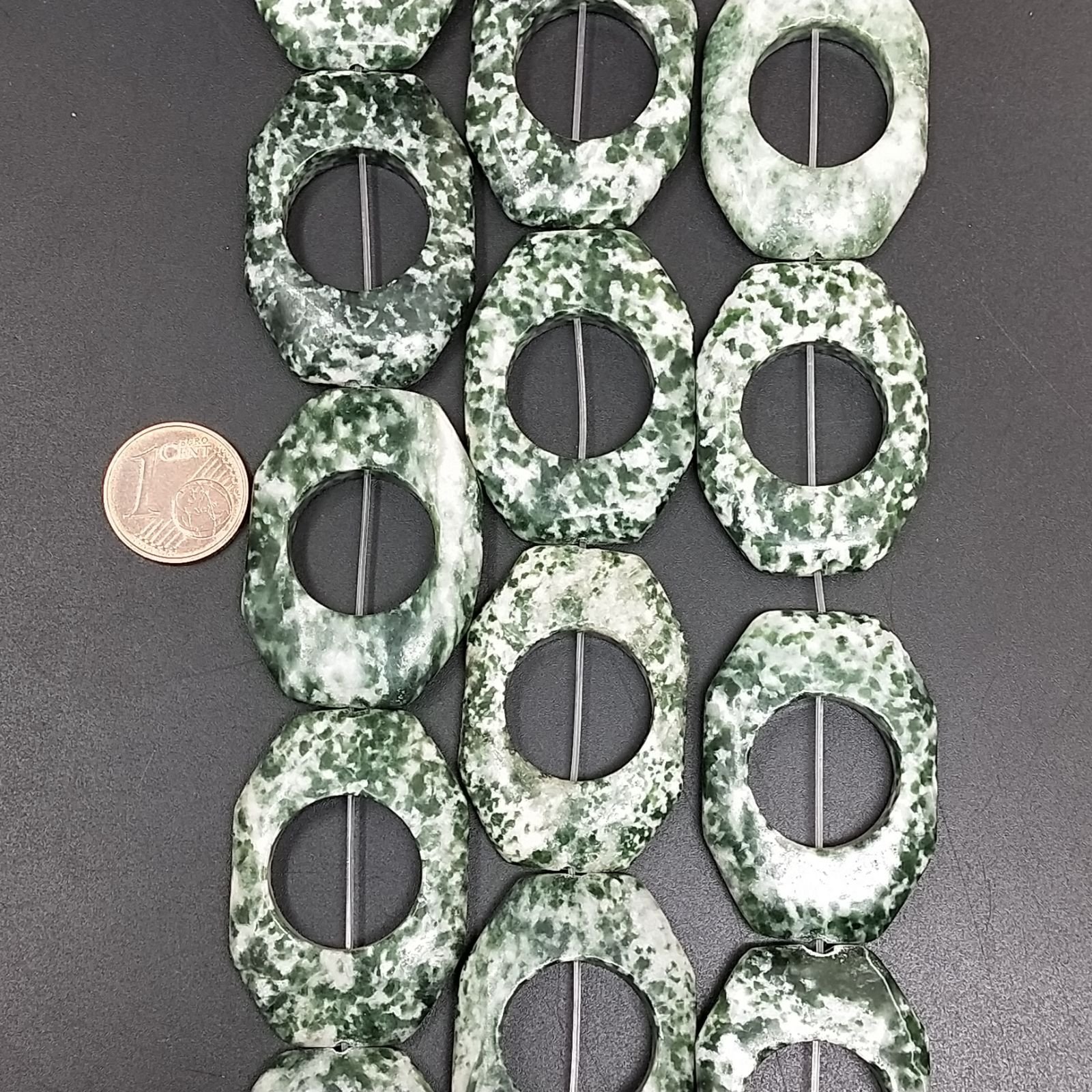 Agata Muschiata Sfumato Perline Forma Cerchietto Liscio Ottagonali 25X36mm