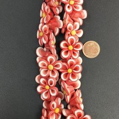 Resina Perline Forma Fiori Rosso e Giallo Liscio Foro Passante 20mm