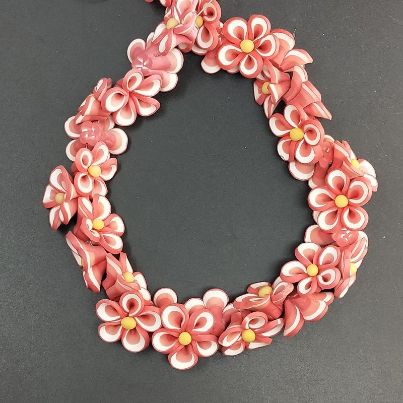 Resina Perline Forma Fiori Rosso e Giallo Liscio Foro Passante 20mm