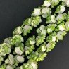 Resina Perline Verde Bianco Forma Rosa Inciso Liscio Foro Passante 21mm