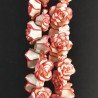 Resina Perline Rosso Bianco Forma Rosa Inciso Liscio Foro Passante 21mm