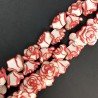 Resina Perline Rosso Bianco Forma Rosa Inciso Liscio Foro Passante 21mm