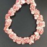 Resina Perline Rosso Bianco Forma Rosa Inciso Liscio Foro Passante 21mm