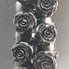 Resina Perline Nero Forma Rosa Inciso Liscio Foro Passante 35mm