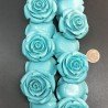 Resina Perline Celesti Forma Rosa Inciso Liscio Foro Passante 35mm