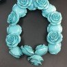Resina Perline Celesti Forma Rosa Inciso Liscio Foro Passante 35mm