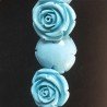 Resina Perline Turchese Forma Rosa Inciso Liscio Foro Passante 35mm
