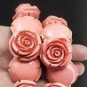 Resina Perline Pesca Forma Rosa Inciso Liscio Foro Passante 2X33mm