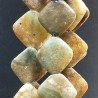 Giada Naturale in Perline Forma Rombo Piatto Liscio Foro Diagonale 36mm