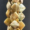 Giada Naturale in Perline Forma Rombo Piatto Liscio Foro Diagonale 30mm