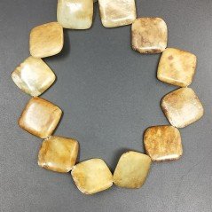 Giada Naturale in Perline Forma Rombo Piatto Liscio Foro Diagonale 30mm