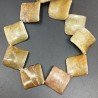 Giada Naturale in Perline Forma Rombo Piatto Elicoidale Liscio Foro Diagonale 29mm