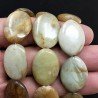 Giada Naturale in Perline Forma Ovale Piatto Liscio Foro Passante 18x24mm