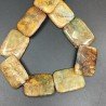 Giada Naturale in Perline Forma Rettangolare Piatto Liscio Foro Passante 30x40mm
