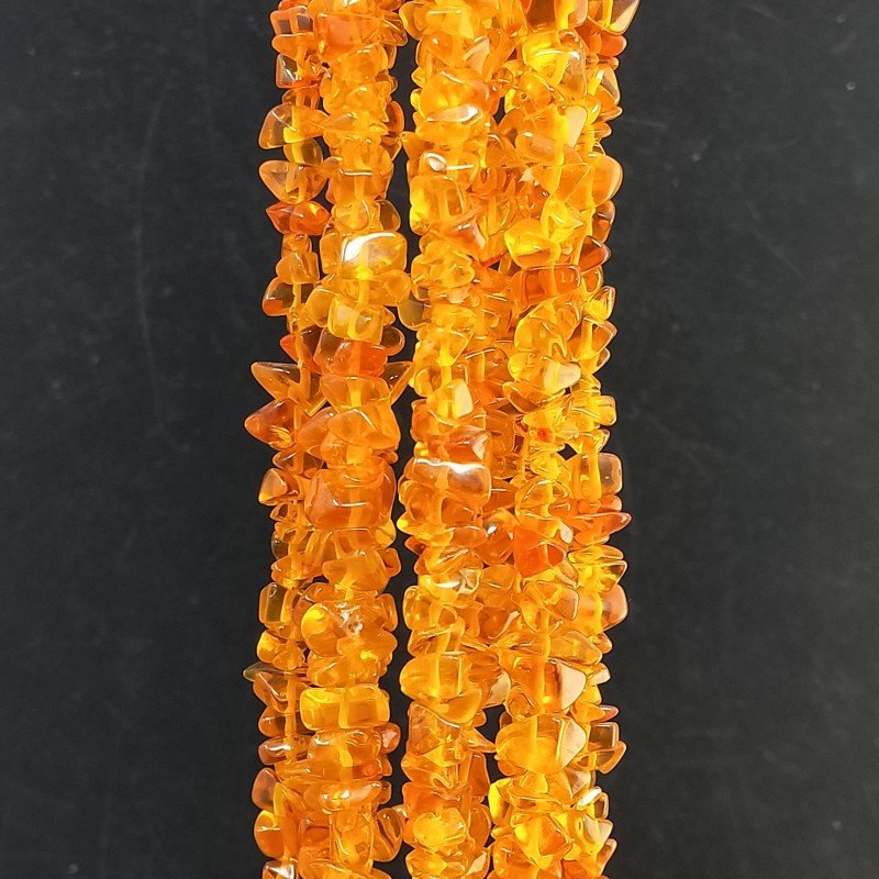 Cristallo Arancio Perline Forma Chips Liscio