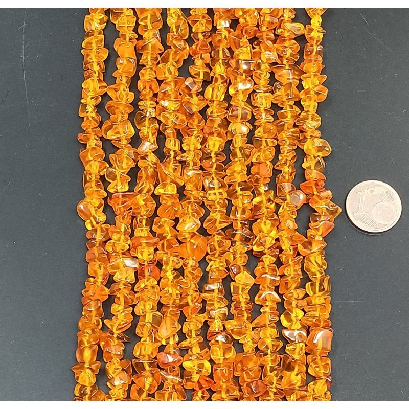 Cristallo Arancio Perline Forma Chips Liscio