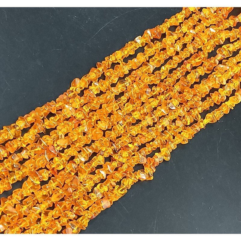 Cristallo Arancio Perline Forma Chips Liscio