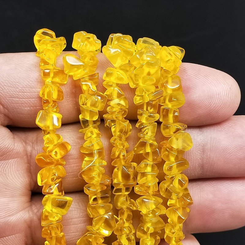 Cristallo Giallo Citrino Perline Forma Chips Liscio