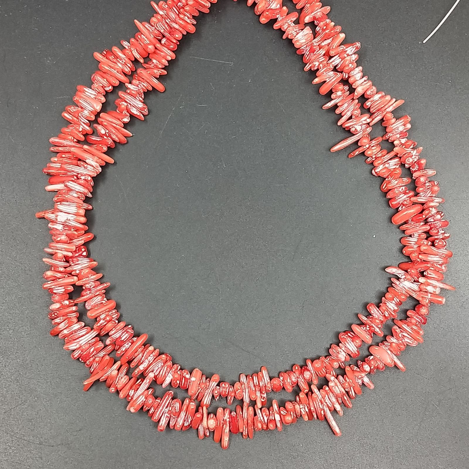 Corallo Bamboo Rosso Perline Forma Chips Liscio