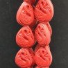 Resina Rossa in Perline Forma Goccia Piatto Liscio Inciso Foro Passante 22X28mm