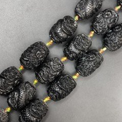 Resina Nera Perline Forma Barilotto Liscio Inciso Sole 20X32mm Resina Nera Perline Forma Barilotto Liscio Inciso Sole 20X32mm