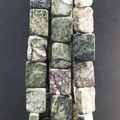Serpentite Naturale in Perline Forma Rettangolare Piatto Liscio Foro Passante 15X20mm