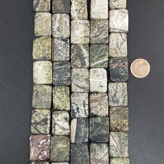 Serpentino Naturale in Perline Forma Rettangolare Piatto Liscio Foro Passante 15X20mm