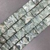 Serpentite Russo Naturale in Perline Forma Rettangolare Lavorato Piatto Liscio Foro Passante 20x30mm