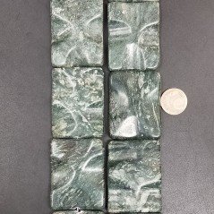 Serpentino Russo Naturale in Perline Forma Rettangolare Lavorato Piatto Liscio Foro Passante 31X41mm