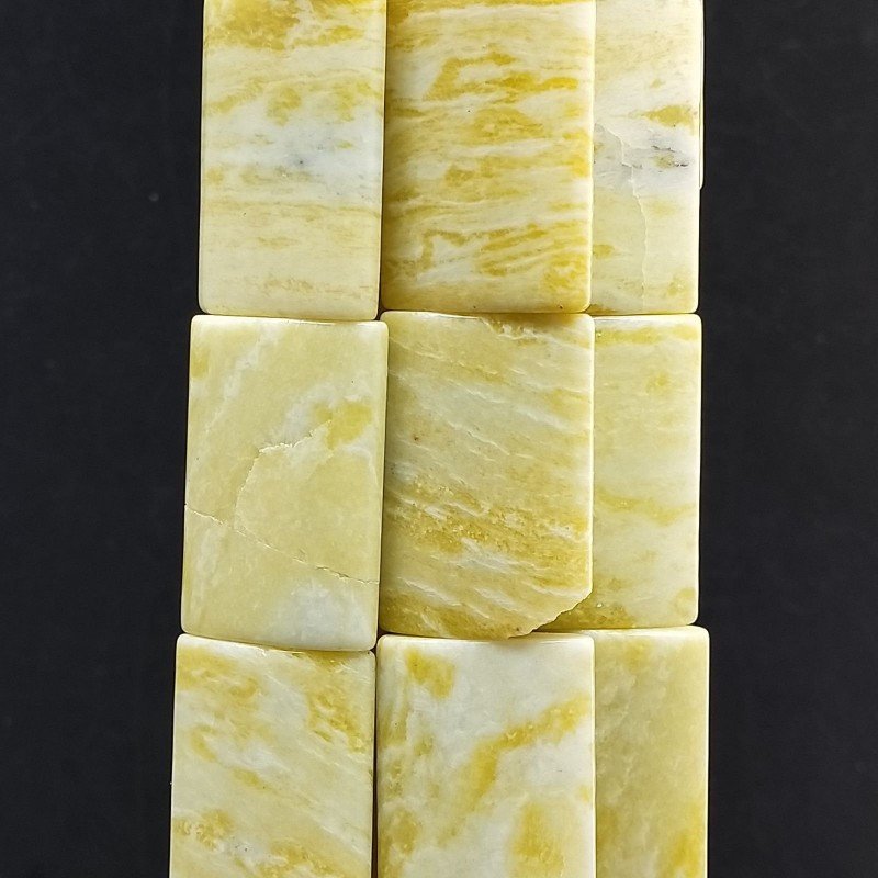 Giada Limone Naturale in Perline Forma Rettangolare Piatto Liscio Foro Passante 20x30mm