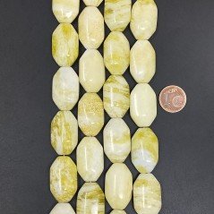 Giada Limone Naturale Perline Forma Ottagonale Liscio Foro Passante 15X25mm Giada Limone Naturale Perline Forma Ottagonale Liscio Foro Passante 15X25mm