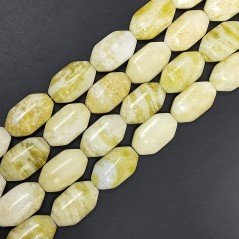Giada Limone Naturale Perline Forma Ottagonale Liscio Foro Passante 15X25mm Giada Limone Naturale Perline Forma Ottagonale Liscio Foro Passante 15X25mm