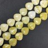 Giada limone Perline Forma Cuore Piatto Liscio Foro Passante 20mm