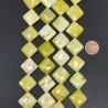 Giada Limone Naturale in Perline Forma Rombo Piatto Liscio Foro Diagonale 20mm
