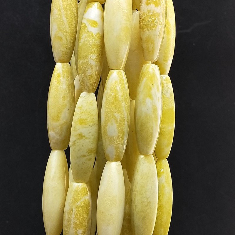 Giada Limone Perline Forma Barilotto Liscio 3 facce 12x40mm