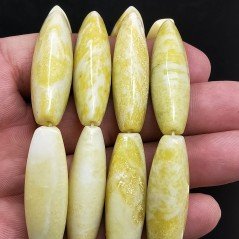 Giada Limone Perline Forma Barilotto Liscio 3 facce 12x40mm