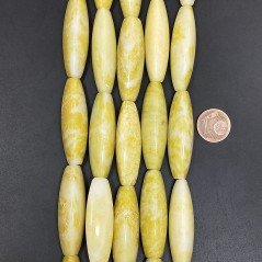 Giada Limone Perline Forma Barilotto Liscio 3 facce 12x40mm