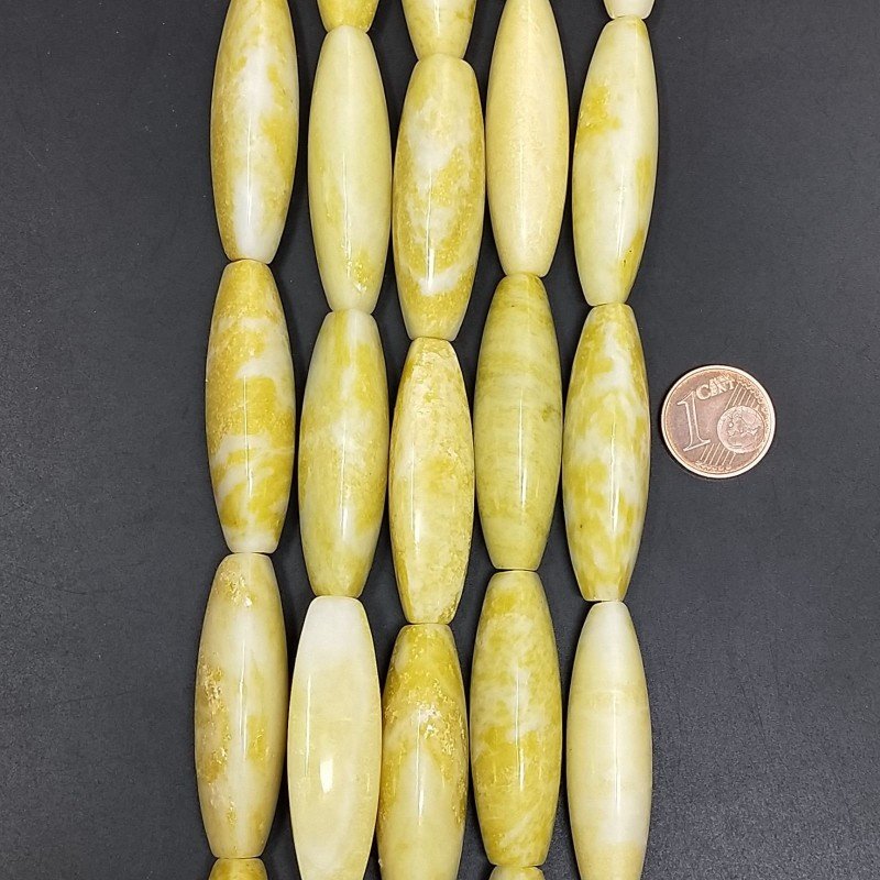 Giada Limone Perline Forma Barilotto Liscio 3 facce 12x40mm