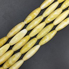 Giada Limone Perline Forma Barilotto Liscio 3 facce 12x40mm