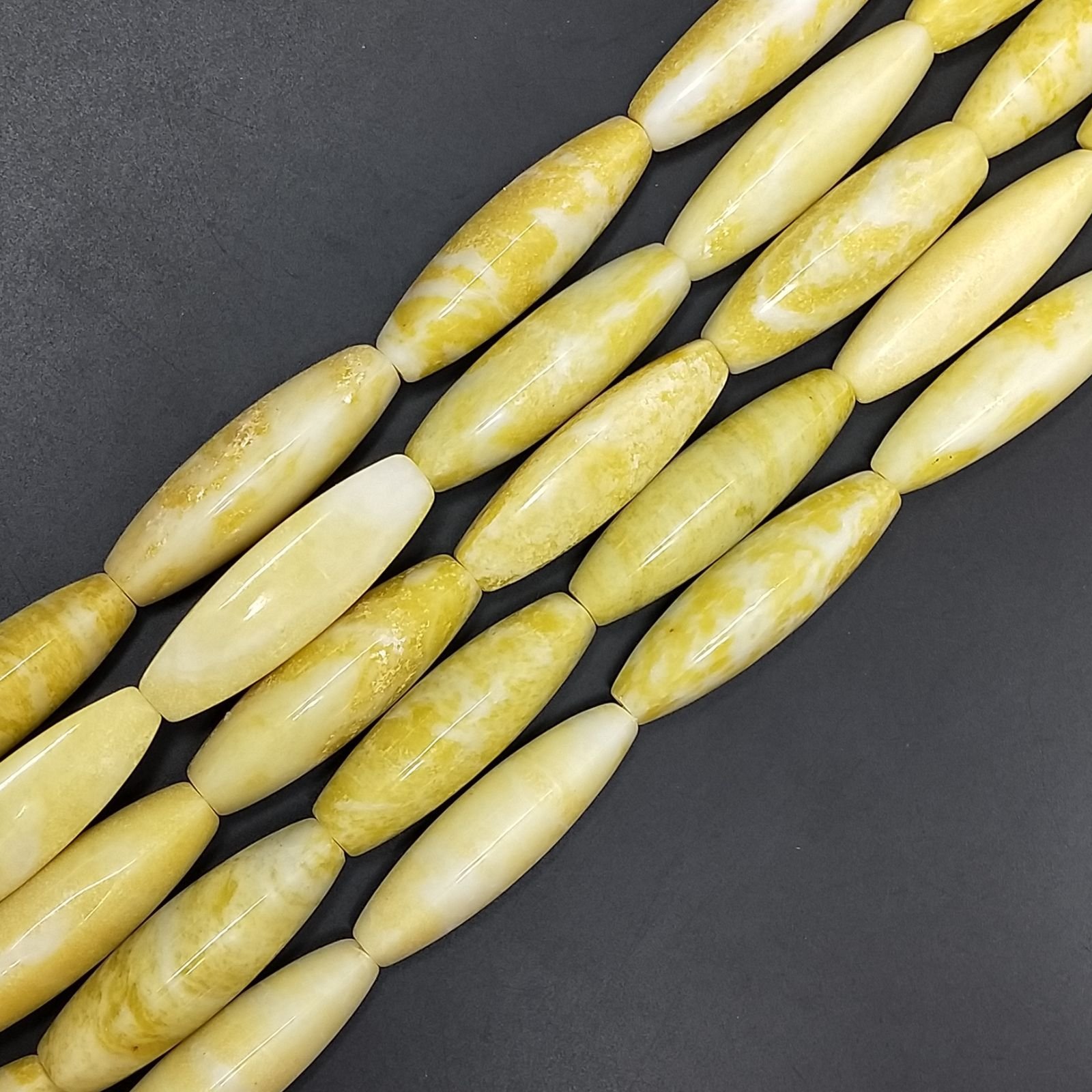 Giada Limone Perline Forma Barilotto Liscio 3 facce 12x40mm