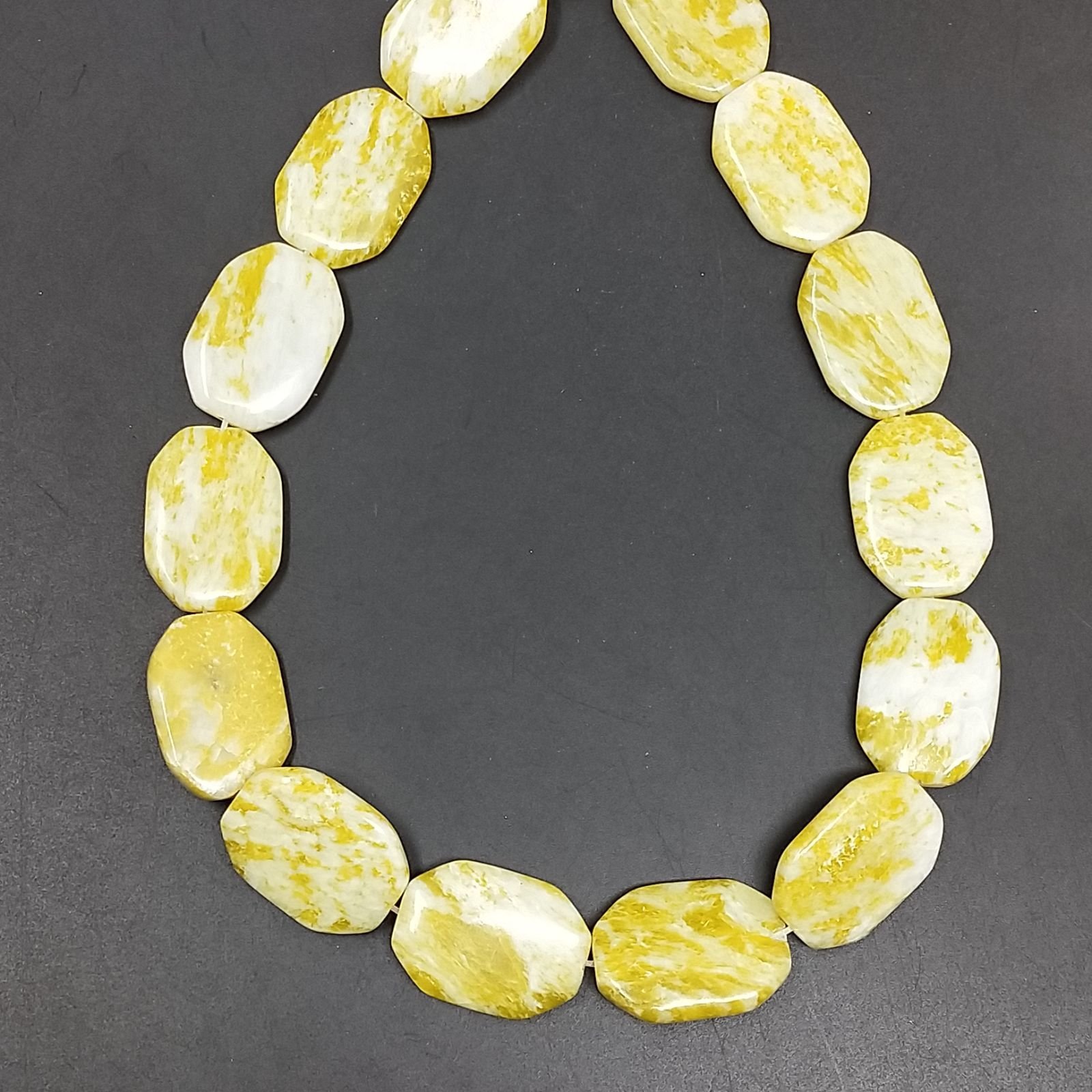 Giada Limone Naturale Perline Forma Ottagonale Liscio Foro Passante 18X25mm
