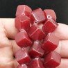 Giada Rubino Perline Forma Cubetti Liscio Foro Diagonale 16mm
