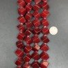 Giada Rubino Perline Forma Cubetti Liscio Foro Diagonale 16mm