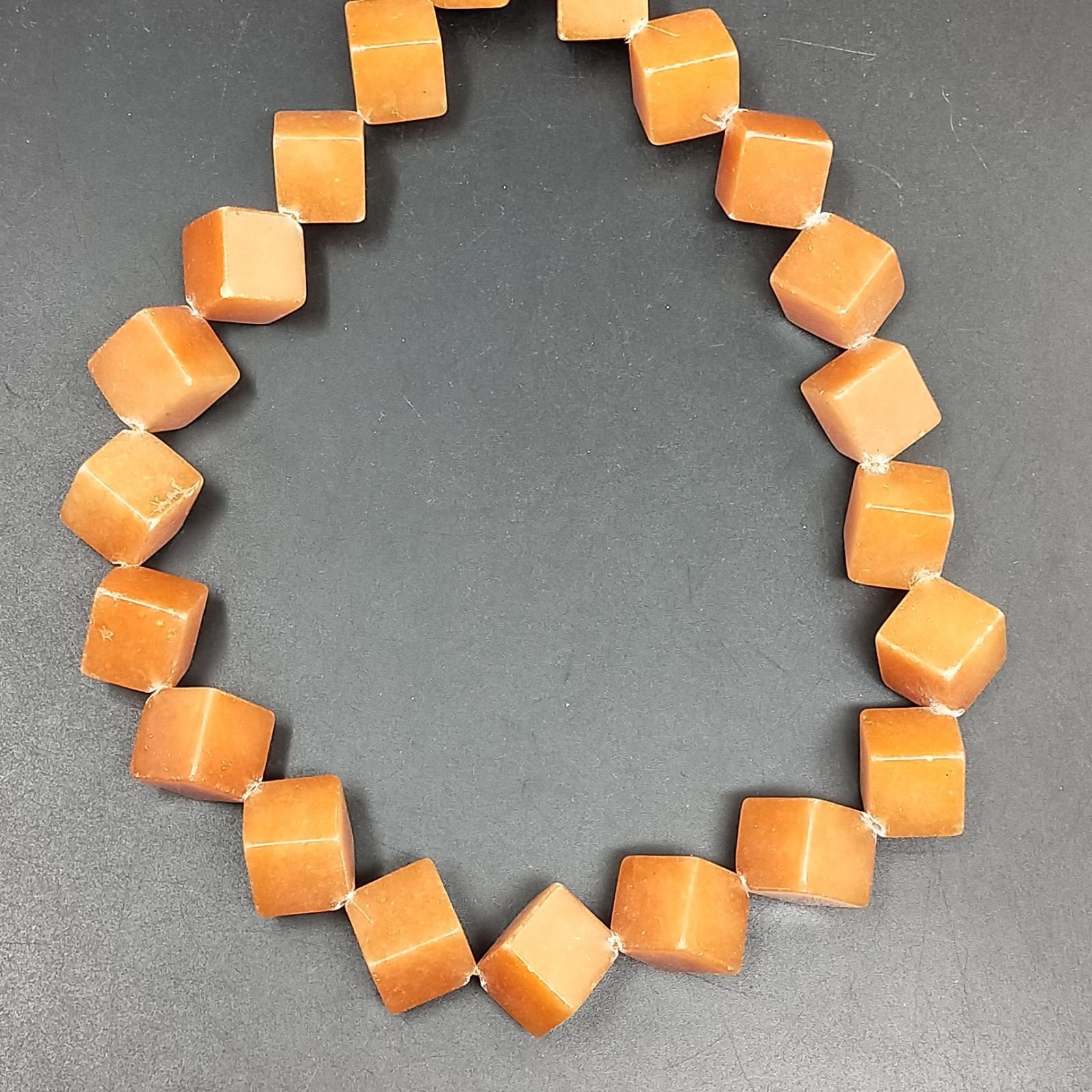 Avventurina Arancio Perline Forma Cubetti Liscio Foro Diagonale 18mm