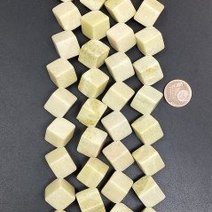 Giada Limone Perline Forma Cubetti Liscio Foro Diagonale 16mm