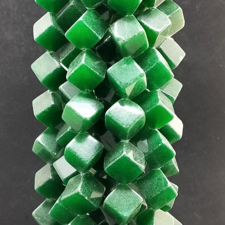 Giada Smeraldo Perline Forma Cubetti Liscio Foro Diagonale 20mm